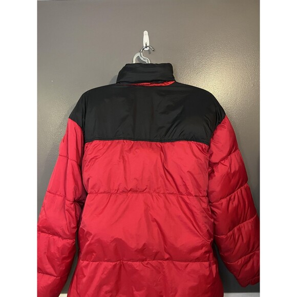 Steve & Barry's Double Down Jacket Mens 2XL Red Black Puffer Hooded Winter Coat - Picture 7 of 16